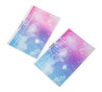 HOMSFOU 2pcs Thumb Piano Keyboard Decals, Removable Kalimba Note Stickers with Colorful Galaxy Design, Mini Kalimba Fretboard Scale Stickers for Beginners and Finger Piano Learning