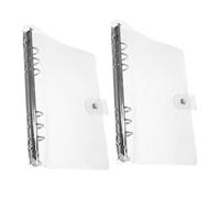 HOMSFOU 2Pcs Transparent Loose Leaf Notebook Cover with Six Rings PVC Journal Binder for Travel and Home Lightweight Protective Shell with Slip Texture