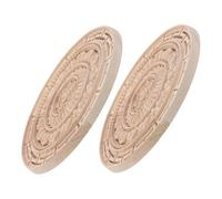 HOMSFOU 2pcs Unpainted Round Wood Carving Appliques Floral Mandala Wooden Onlays for Cabinet Furniture Staircase Decoration Easy DIY Installation Natural Wood