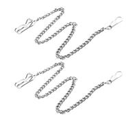 HOMSFOU 2Pcs Vintage Pocket Watch Hanging Chains Metal Silver for DIY Watch Accessories and Jeans Chain Replacement