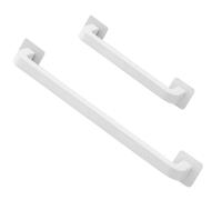 HOMSFOU 2pcs Wall Mounted Towel Rack Set, Removable Nail-Free Bathroom Towel Bars with Hooks, White Small and Medium Multi-Functional Storage Holders for Bath and Kitchen