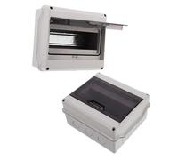 HOMSFOU 2pcs Way Circuit Breaker Distribution Box with Transparent Window and Din Rail for Outdoor Charging Station Electrical Protection