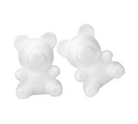 HOMSFOU 2Pcs White Foam Bear DIY Model for Floral Arrangement and Crafting Handcraft Pearl Bear Shapes for Valentine’S Day Gift for Creative Flower Craft