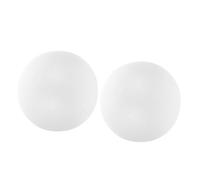 HOMSFOU 2pcs White Polystyrene Foam Balls for Cake Decorating Practice round Craft Foam Spheres for Fondant Training Reusable Cake Dummy Display Models for Baking and DIY Projects