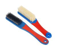 HOMSFOU 2pcs Wire Brushes Cleaning Set with Ergonomic Handles Hard Stainless Steel Bristles for Gentle Care of Jewelry Antiques and Collectibles Compact Portable Design for Home and Travel