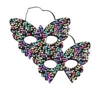 HOMSFOU 2pcs Women Set with Sparkling Sequin Wing Pattern, Pvc Material, Comfortably Fits the Face, Not Easy to Fall, for Halloween and Themed Parties