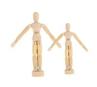 HOMSFOU 2Pcs Wooden Mannequin Dolls Unfinished Jointed Figures for DIY Craft Painting Smooth Surface Wood Peg Dolls for Sketching Graffiti and Creative Decoration
