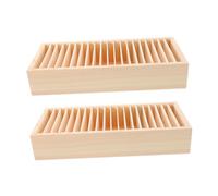 HOMSFOU 2pcs Wooden Multi Compartment Card Organizer Box Detachable Jewelry Storage for Business and Index Cards Desktop Storage Case for Office and Personal Use