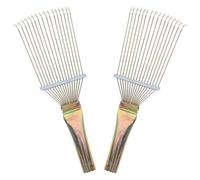 HOMSFOU 2Pcs Wool Rake and Comb Set for Sheep and Cow Hair Steel Construction and Ergonomic Handle for Farm Supplies and Pet Grooming Assorted style