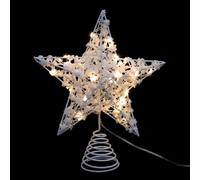 HOMSFOU 2Pcs Xmas Tree Decor Iron Craft Lamp with LED Light Elegant Christmas Tree Topper Adornment for Holiday Decoration Easy to Install Unique Design for Festive Cheer