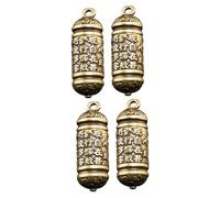 HOMSFOU 2sets Brass Keychain Pendant Set Amulet Charm for DIY Jewelry Durable Brass Material Retro Key Holder for Keys Bags and Accessories Meaningful for Friends and Family 2pcs*2