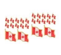 HOMSFOU 2sets Canada Flag Badge Pins Metal Brooch for Clothing Easy Clip Design for Parties Birthdays Festivals Travel Souvenir Accessory for Sweaters Dresses Scarves 25pcs*2