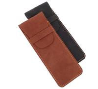 HOMSFOU 2sets Leather Fountain Pen Case Elegant Pouch for Two Pens Pu Leather Holder for Office and Home Stylish Storage Sleeve 2pcs*2