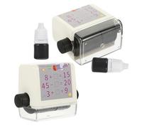 HOMSFOU 2sets Math Addition and Subtraction Stamp Automatic Roller Stamp for Boys and Girls Kindergarten Handwriting Practice Line