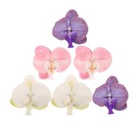 HOMSFOU 3 Pairs Butterfly Orchid Shoe Clips Artificial Flower Shoes Buckle Vibrant Plastic Decorative Detachable Charms for Women Vacations Elegant Delicate Floral Design Unique Orchid