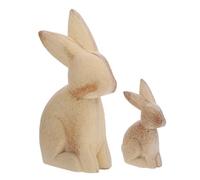 HOMSFOU 3 Pairs Creative DIY Wooden Rabbit Animal Ornament Unfinished White Embryo Wood Craft Decor for Home Office Store for Painting and Customizing Animal Statues and Decorative