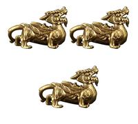 HOMSFOU 3 Pcs Golden Pi Yao Feng Shui Ornament Career Dragon Cars Ornament Chinese House Ornaments Wealth Symbol Chinese Good Luck Prosperity Figurine Feng Shui Ornament Car Decor