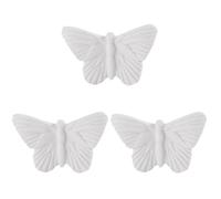 HOMSFOU 3 pcs White Butterfly Wall Hanging Inspirational Sculpture Nautical Hanging Decor Wall Art Decoration Butterfly Wall plaques Ceramic Decor Home Decor 3D siding Ceramics Swallow
