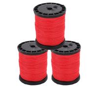 HOMSFOU 3 Rolls Red Nylon Masonry Twisted String Line for Building Sites, Sturdy Nylon Twine for Bricklaying and Outdoor Construction Projects, 0.195Kg Each, Heavy-Duty String Lines for