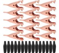HOMSFOU 30 Pcs Copper Alligator Clips Smooth Jaw Metal Clamps for Diy Soldering Electrical Testing and Hand Tools