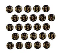 HOMSFOU 300PCS Gold Foil Six-Word Buddhist Beads for DIY Jewelry Making Feng Shui Necklace Accessories for Meditation and Spiritual Practices