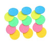 HOMSFOU 30pcs Compressed Wood Pulp Facial Sponges round Makeup Removing Face Cleansing Pads 60mm Diameter 8mm Thickness Biodegradable Makeup Removal Sponges for Daily Skincare Random Color
