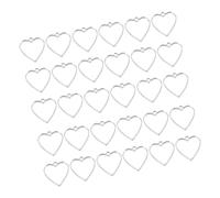 HOMSFOU 30pcs Heart-Shaped Open Back Bezel Pendants Hollow Frame Charms for DIY Jewelry Making Silver Tone Heart Bezel Trays for Necklaces Bracelets Earrings Beginner-Friendly Craft