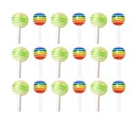 HOMSFOU 30pcs Lollipop Shaped Nail Art Accessories Mixed Colors Mini Candy Heart Polymer Clay Nail DIY Decor Detachable Fingernail Ornaments for Manicure Random Color