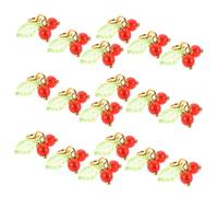 HOMSFOU 30pcs Red Cherry Charms DIY Kawaii Fruit Pendants for Jewelry Making Versatile Dangle Beads for Bracelet Necklace Earrings Phone Keychain Decoration with Luck Symbol