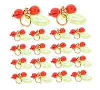 HOMSFOU 30pcs Red Cherry Charms Pendant DIY Fruit Keychain Beads for Jewelry Making Craft Bracelets Earrings Necklaces Lucky Fortune Accessories