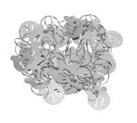 HOMSFOU 30pcs Stainless Steel Bear-shaped Numbered Key Tags with Metal Pendant Corrosion-resistant Numbered Key Rings for Locker Cloakroom and Identification
