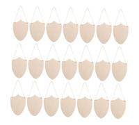 HOMSFOU 30pcs Unfinished Wooden Shield Shape Cutouts for DIY Craft Projects Smooth Surface Blank Wood Decor for Painting Family Fun Creative Wood Embellishments