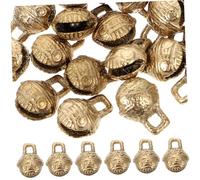 HOMSFOU 30Pcs Vintage Bell Charms for DIY Craft Crisp Sound Jingle Bells for Pet Collars Wind Chimes Holiday Decorations and Jewelry Making