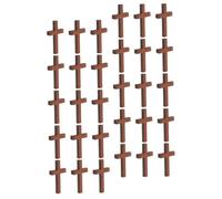 HOMSFOU 30pcs Wooden Cross Pendants for Crafts DIY Bracelet Charms Bag Hanging Ornaments Creative Handcrafted Jewelry Accessories Women