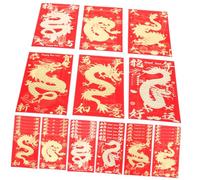 HOMSFOU 36pcs Chinese Year Dragon Red Envelopes Thickened Lucky Money Packets for Lunar Year Celebration Stamped Decorative Traditional Red Packet for Wedding and Festival Use