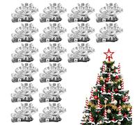 HOMSFOU 36pcs Christmas Candle Clips Metal Tree Candle Clips Traditional Vintage Candle Holders with Clip Flower Shaped Candlestick Holders Clips for Christmas Birthday Party