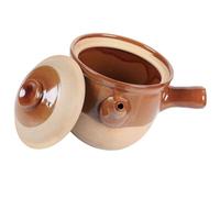 HOMSFOU 3l Small Claypot Medicine Stew Pot Half-Glazed Earthenware Casserole Kitchen Cookware Traditional Chinese Herbal Soup Cooking Pot