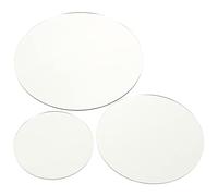 HOMSFOU 3pcs Acrylic Mirror Boards with Smooth Surface for Photography and Product Photography, Silver round Reflection Props for Beauty Supplies and Necklaces