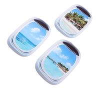 HOMSFOU 3pcs Airplane Landscape Wall Stickers Removable Window Decals for Bedrooms Living Rooms Creative Decorative Wall Art for Home
