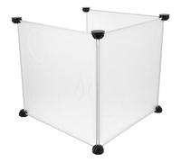 HOMSFOU 3pcs Cat Litter Box Splash Guard Privacy Screen with High Sides and 8 Black Buckles for Open Top Litter Pans, Embossed Plastic Protective Shield for Cat Urine Containment