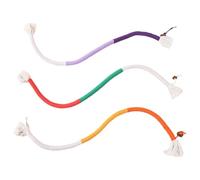 HOMSFOU 3pcs Cotton Rope Cat with Silvervine Fruit for Indoor Cats, Interactive Chew Sticks for Kitten Teeth Grinding and Stress Relief, Colorful Sturdy Molar Cleaning