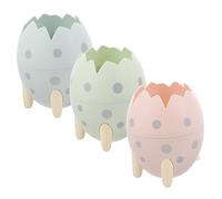 HOMSFOU 3Pcs Dinosaur Egg Pencil Holder Desk Organizer with Brush Storage Holder Lovely Multifunctional Pen Case for Makeup Brushes and Stationery Portable Desktop Accessories in Pink Blue