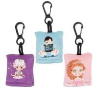 HOMSFOU 3pcs Eyeglass Cleaning Cloths with Keychain, Printed Portable Lens Wipes for Glasses and Electronic Screens, Suitable for Travel and Daily Use, Includes Boy, Girl, and Princess
