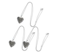 HOMSFOU 3PCS Luminous Hollow Heart Pendant Necklace for DIY Oil Diffuser and Perfume Holder for Women and Girls for Valentine's Day