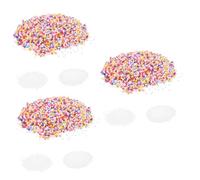 HOMSFOU 3pcs Micro Foam Beads for Crafting Doll Stuffing and Vase Fillers Lightweight Soft Foam Balls White and Pastel Colors Safe DIY Material for Gift Decorations and Home Projects