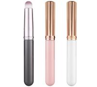 HOMSFOU 3pcs Mini Concealer Blending Brushes with Caps, Short Handle Lip and Eye Makeup Applicators, Portable Face Makeup Tools for Precise Cosmetic Application, Women’s Beauty Accessories