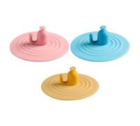 HOMSFOU 3pcs Mug Lids Cup Accessory Silicone Simple Design Unique Shaped Rounded Corners Convenient Practical Household Use Random Color