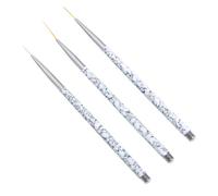 HOMSFOU 3pcs Nail Art Brush Set 11/15/20mm Fine Liner Pen Nail Drawing Tools for Manicure Marble Pattern Detailing