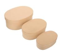HOMSFOU 3pcs Oval Kraft Paper Boxes for Cookies and Cakes, Small Packaging Boxes with Storage and Easy to Carry Features, for Party Favors and Wedding Candy Packaging