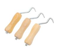 HOMSFOU 3pcs Rebar Wire Twisting Tool with Wooden Handle Precise Steel Bar Tie Wire Pliers for Concrete Construction Enhancing Rebar Stability and Structural Integrity